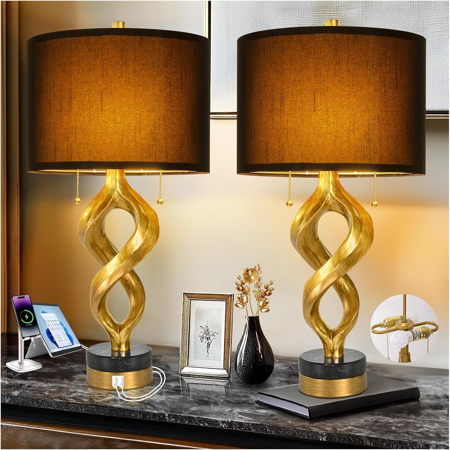 scenkoy-26-table-lamp-set-of-2-for-bedroom-living-room-antique-gold-leaf