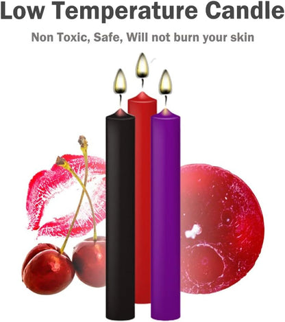 Low Temperature Candles,Romantic Wax Play Candles Low Heat for Lovers Couples2