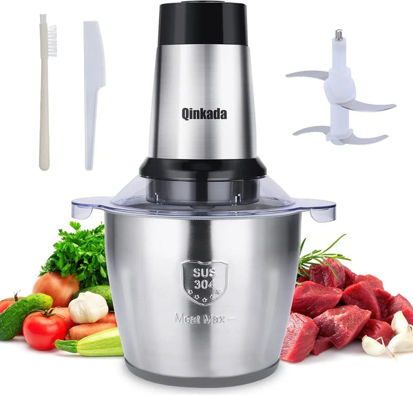 Food Processor, 500W Meat Grinder, 14Cup Stainless Steel Bowl | Powerful with 3 Speed Modes 4 Bi-Level Blades for Onion, Meat, Nuts, Fruit, Garlic, Vegetable, Baby Food1
