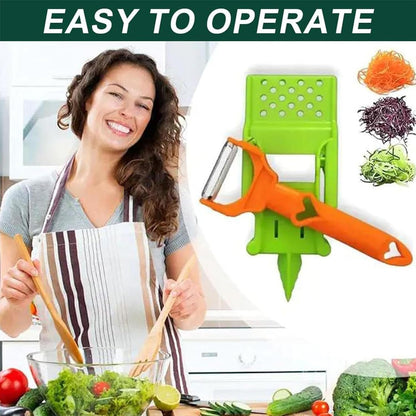 Pelador Multifuncional 2-En-1, Multi Cutter and Julienne Set with Grating Plate, Multifunctional Kitchenware Set, for Fruits and Vegetables (3Pcs)2