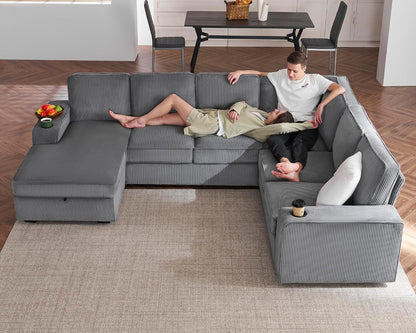112" Sectional Couch, U Shaped Couch with Storage, Couches for Living Room5