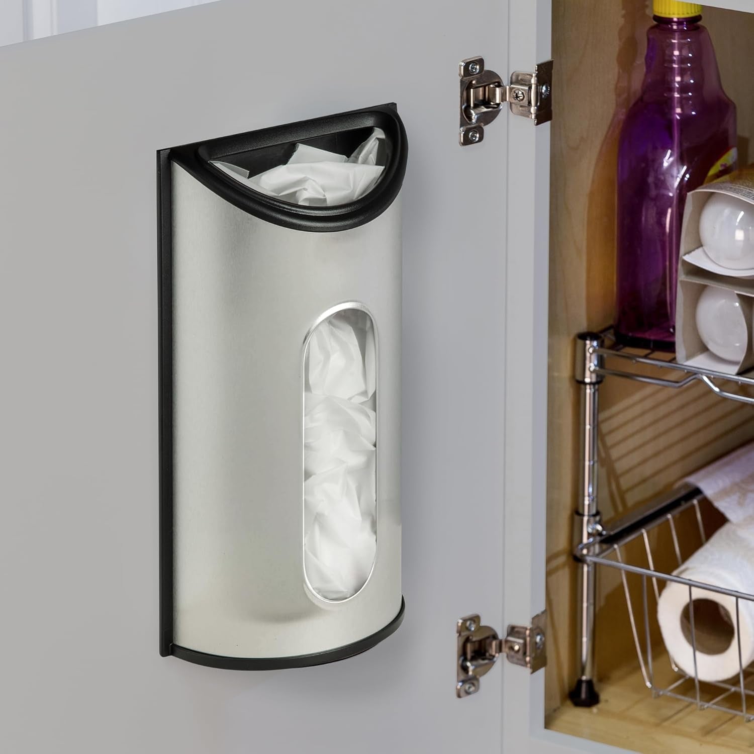 stainless-steel-plastic-bag-saver-trash-bag-dispenser-wall-mounted-plastic-bag-organizer-for-kitchen-pantry-garage-durable-stainless-steel-storage-for-grocery-bags-and-space-saving