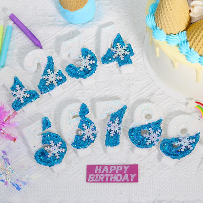Snowflake Number 3 Candle Frozen Birthday Party Decorations3