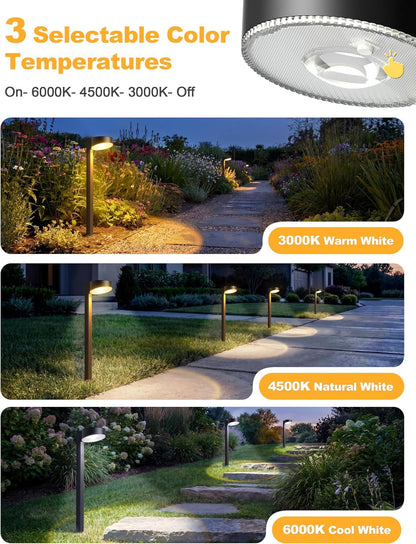 Solar Pathway Lights Outdoor, 12 Pack 3CCT(3000K/4500K/6000K) Bright Solar Walkway Lights, Auto On/Off, Landscape Path Lights with Optical Len & IP65 Waterproof for Yard Patio Walkway Driveway2