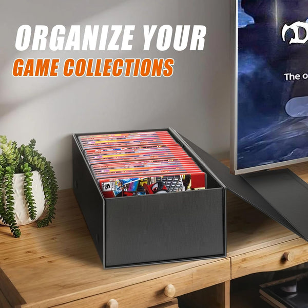 Video Game Holder, Game Disc Storage Box Compatible with Nintendo Switch Game Holder, Organize up to 28 Cases - Black 1 Pack7