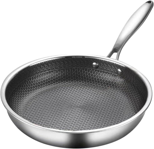 Stainless Steel Honeycomb Wok Pan 17.40 X 10.23 X 1.96 in Stir-Fry Skillet for Gas Stoves Induction Cookers Frying Steaming and Everyday Kitchen Cooking1