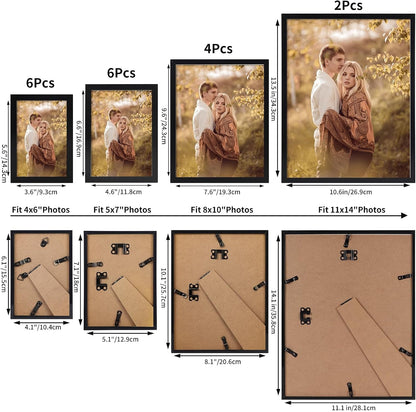 Multi Pack Set of Black Mixed Size Collage Wall Picture Frames2