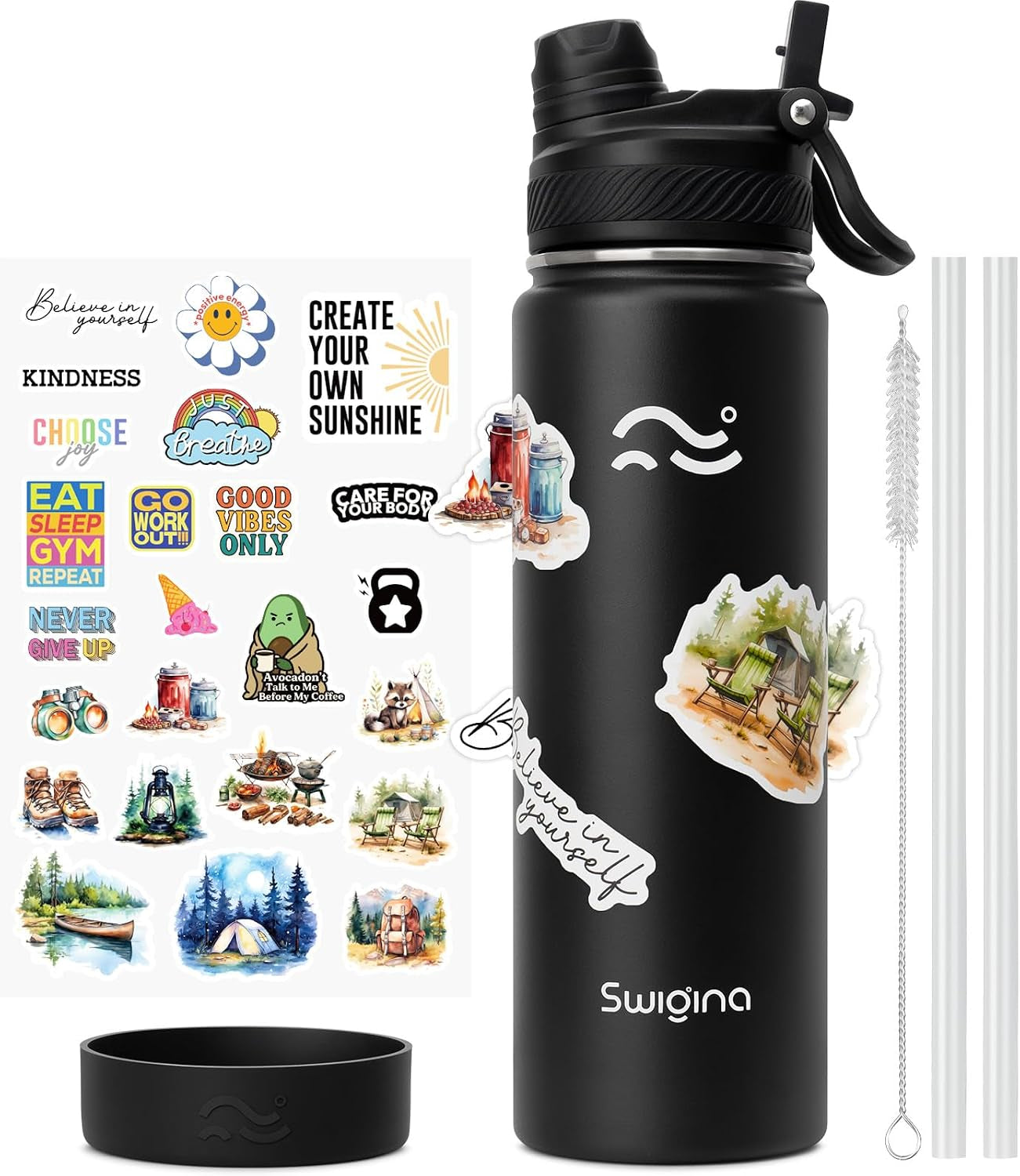 insulated-water-bottle-with-silicone-boot-36hrs-cold-18hrs-hot-diy-stickers-leakproof-bpa-free-black-24-oz-2-in-1-lid