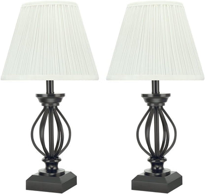40112-02 17 1/2" High Traditional Wire Table Lamp, Black1