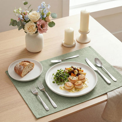Sage Green Placemats Set of 6, 12X18 Inch Spring Summer Washable Holiday Table Mats for Party Kitchen Dining Decoration3