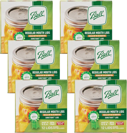 Mason Jar Lids, Regular Mouth, 12 CT (Pack of 6)1