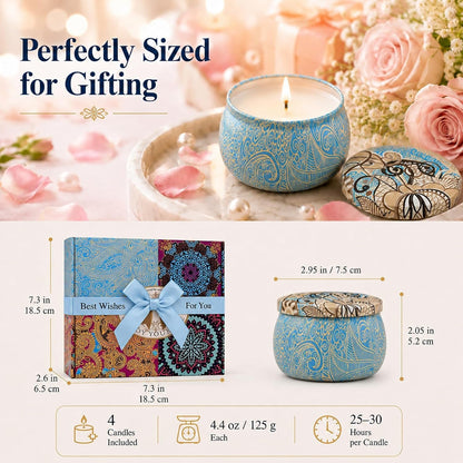 Scented Candles Gift Set for Women, 4 Pack Soy Wax Candles for Home Scented5