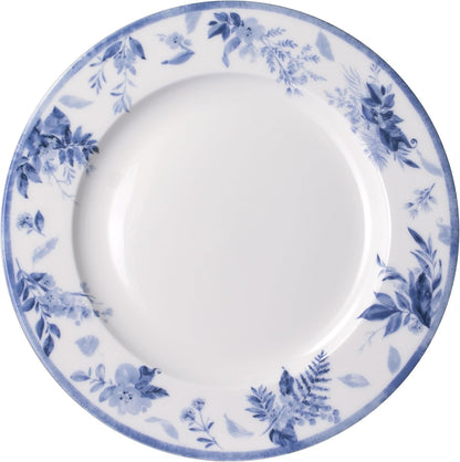 Kiley Bone China Lightweight Chip Resistant 16 Piece Dinnerware Set, Service for 4,Blue and White9