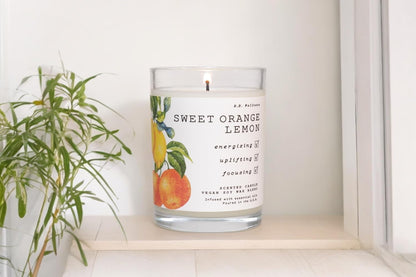 LEOBEN CO – Sweet Orange Lemon Scented Candle – 9Oz, B.B. Wellness Collection Design – 50 Hr Burn Time – Poured in California Using Vegan Soy Wax and Essential Oils – Made in Small Batches2