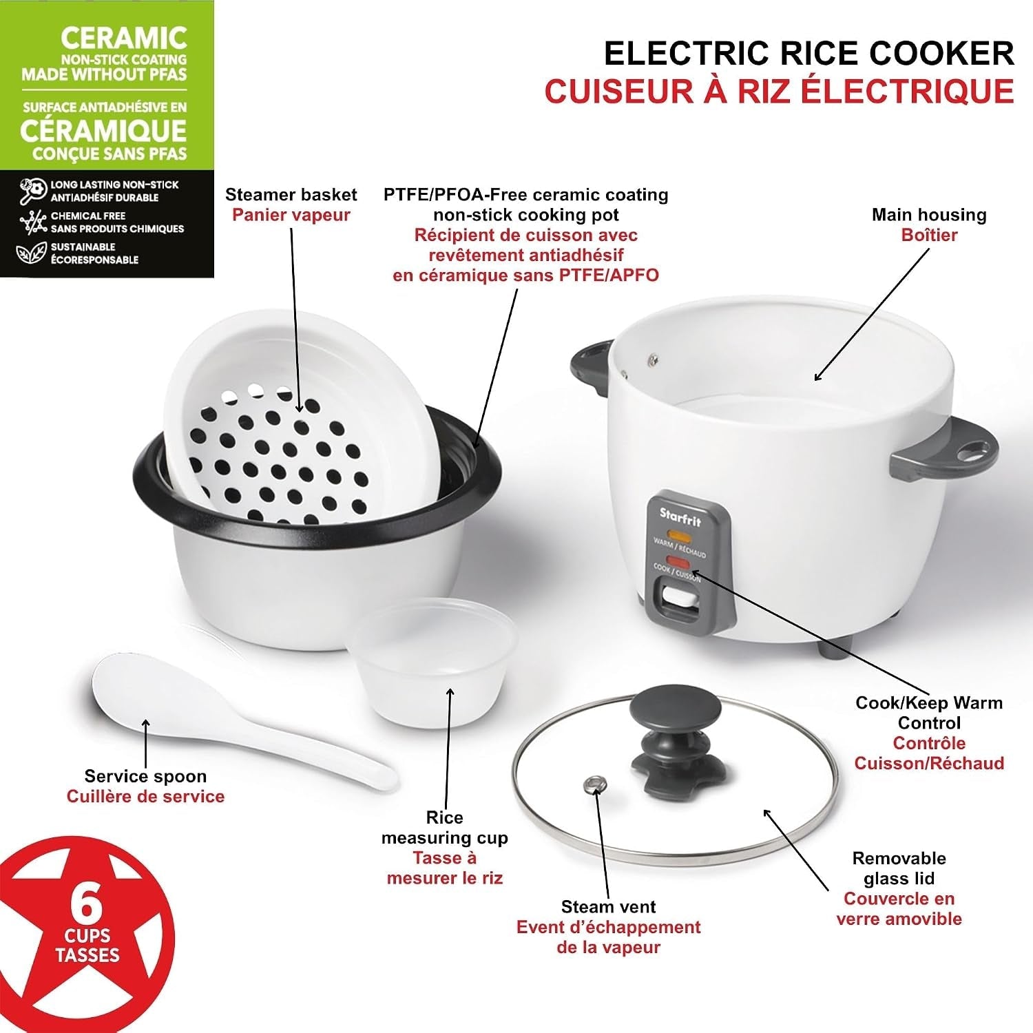 electric-rice-cooker-6-cups-ceramic-nonstick-300w-makes-up-to-6-cups-cook-keep-warm-ceramic-nonstick-pot-steamer-basket-included-300w-performance