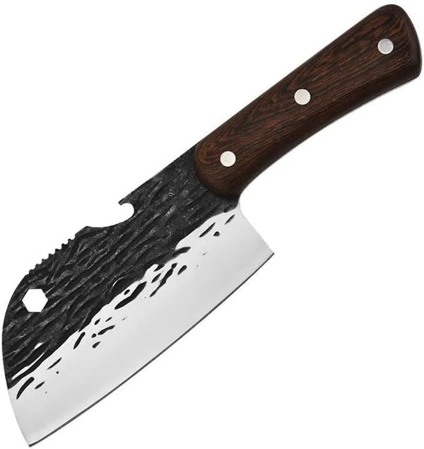 Meat Cleaver Knife, 5.2 Inch Forged Meat Cleaver Knives Stainless Steel Vegetables Slice Kitchen Chef Knife Fishing Camping Fruit Portable Utility Knives1