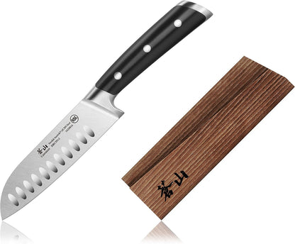 TS Series 1020823 Swedish 14C28N Steel Forged 5-Inch Santoku Knife and Wood Sheath Set1