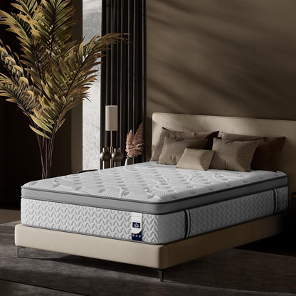 Firm Cooling Mattress - Deep Sleep Hybrid Mattress for Pain Relieving - Bed in a Box for Back & Side Sleepers - Certipur-Us Certified, 365-Night Trial, Forever Warranty (White, King, 14'' Firm)1