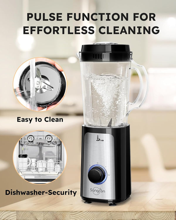 Blenders for Kitchen, 5-In-1 Food Processor Combo for Smoothies Set | Bpa-Free 47Oz Pitcher, 2.5-Cup Bowl, 18/11Oz Cups, 3 Blades; Housewives Prep Shakes, Meat, Sauces, Salsa, Coffee, Dry Spices8