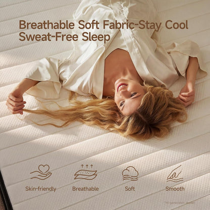 Queen Size Mattresses, Queen Mattress 12 Inch Hybrid Bed, Gel Memory Foam Pocket Coils, Full Zoned Support, Partner Disturbance Reduction, Certipur-Us Certified8
