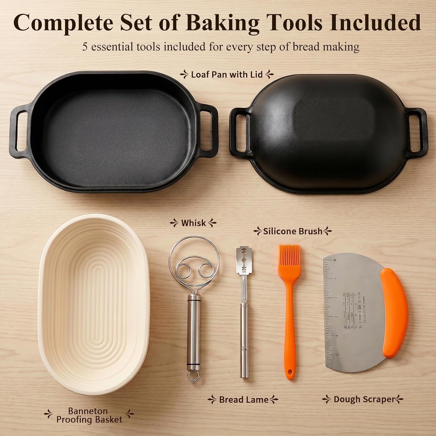 16x10-oval-cast-iron-dutch-oven-for-bread-baking-bread-loaf-pan-with-sourdough-bread-making-kit-pre-seasoned-bread-dutch-oven-with-lid-9-5qt-13-lbs-heavy-duty-homemade-breadmaking