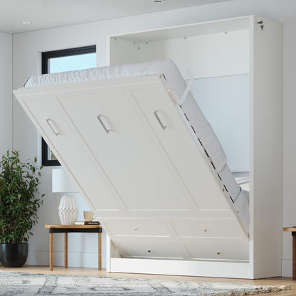 Azores Queen Murphy Bed | Engineered and Solid Wood Construction - No Melamine Used | Smooth Painted Finish | Queen Size Murphy Bed Cabinet | Wall Bed3
