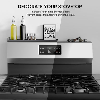 30" Adjustable Magnetic Stove Top Shelf, Matte Black | Expandable Spice Rack with Strong Magnetic Hold for Seasoning Storage and Kitchen Counter Organization5