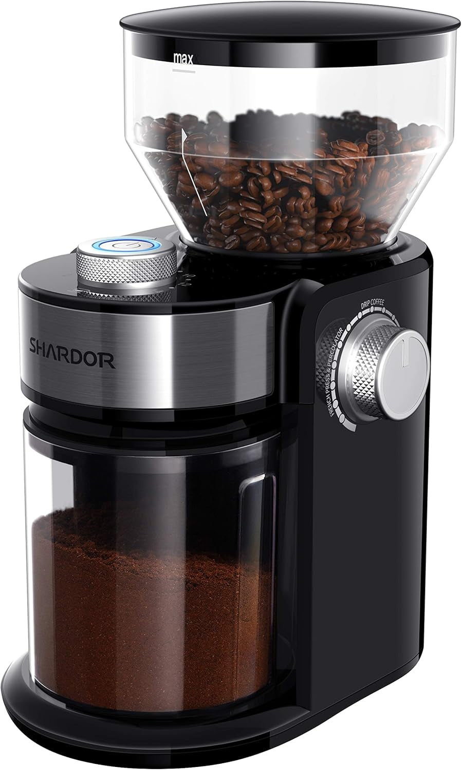 electric-burr-coffee-grinder-2-0-automatic-coffee-bean-grinder-for-home-use-adjustable-burr-mill-with-16-precise-settings-for-espresso-french-press-glossy-black