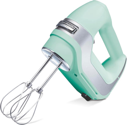 5-Speed Electric Hand Mixer with Snap-On Storage Case, Quickburst, Stainless Steel Twisted Wire Beaters and Whisk, Mint (62658) | High-Performance DC Motor | Slow Start | Snap-On Storage Case | Stainless Steel Beaters & Whisk | Mint | 626581