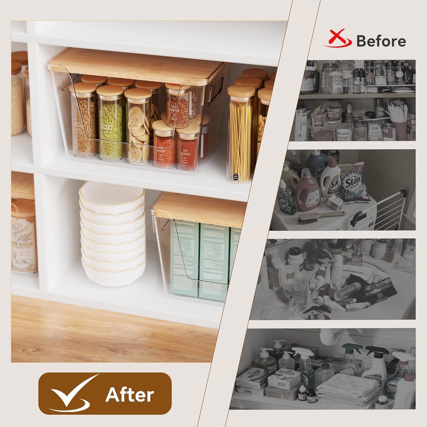 2-set-pantry-organizers-and-storage-with-bamboo-lids-stackable-clear-bins-for-onion-potato-fruit-vegetables-trash-bag-dispenser-kitchen-and-under-sink-organizer