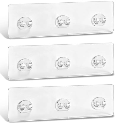 Shower Caddy Adhesive Replacement, Adhesive for Shower Caddy, Strong Shower Adhesive Strips Waterproof Transparent, No Drill Needed Holds 45 Lbs for Bathroom Storage Shelves,Kitchen Racks-3Pcs1