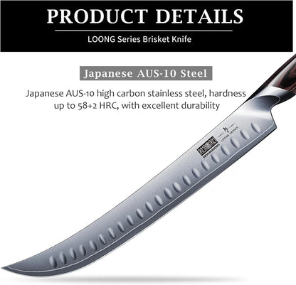 Carving Slicing Knife, 12 Inch Razor Sharp Japanese Brisket Knife2