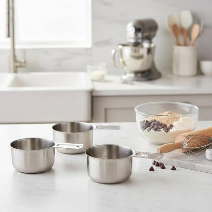 Stainless Steel Metal Measuring Cups, 1 CUP, 3Pack4
