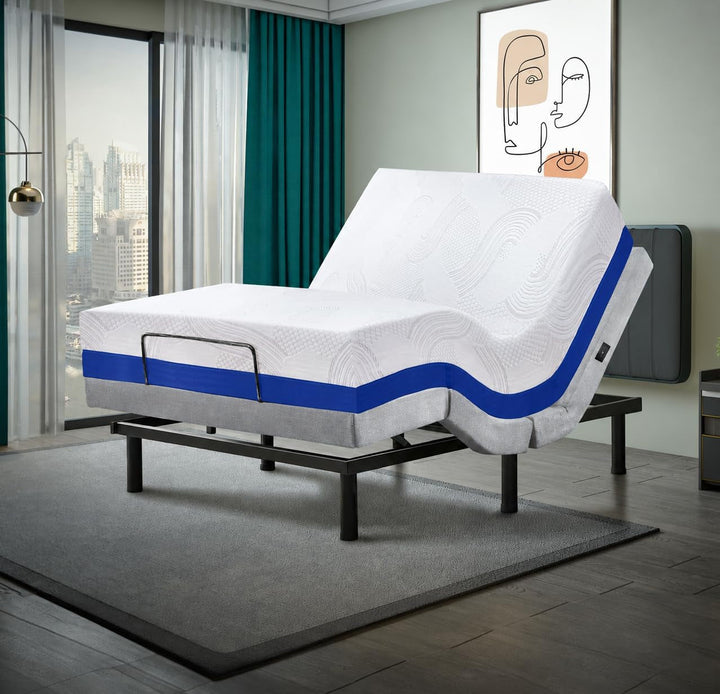 Premium King Adjustable Bed with 14 Inch Prime Gel Memory Foam Sleep System, Massage, Zero Gravity, Anti-Snore, Programmable Memory Positions, USB, Underbed Lighting, Zero Clearance