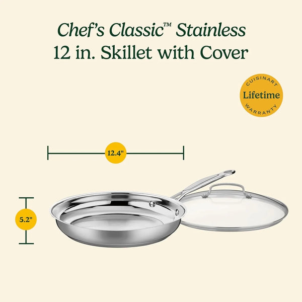 12 Inch Skillet with Glass Cover, Chef'S Classic Collection, 722-30G5