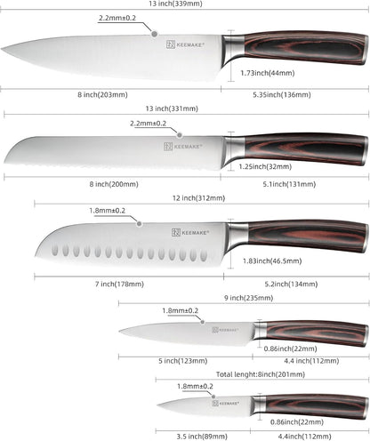 Kitchen Knife Set of 5, Professional Razor Sharp Chef Knife Set2