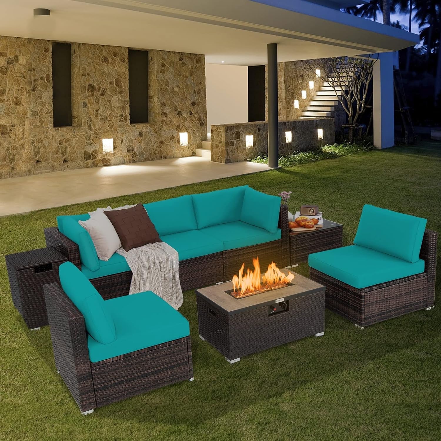 8-piece-outdoor-wicker-sofa-set-patio-rattan-conversation-set-w-32-propane-fire-pit-table-tank-holder-40-000-btu-heat-output-cozy-seat-back-cushions-fire-pit-pvc-cover-turquoise
