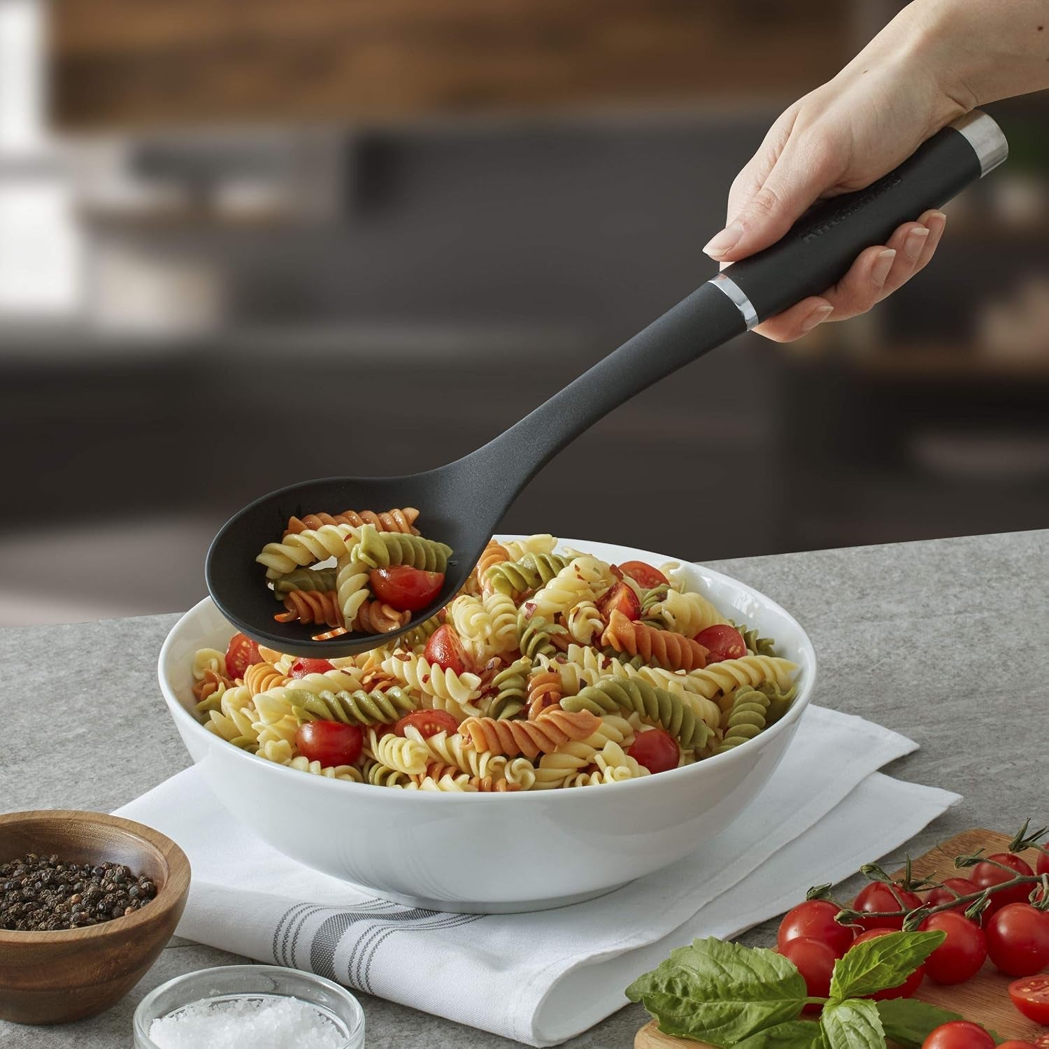 kitchenaid-ko004ohoba-gourmet-nylon-slotted-spoon-matte-black