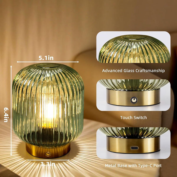 Rechargeable Table Lamp,Cordless Lamp with Memory Function,Green5