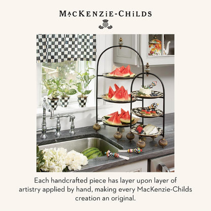 MACKENZIE-CHILDS Jubilee Canapé Knife Set | Hand-Applied Design, Made from Stainless Steel with a Dolomite Handle, Charcuterie Knives, 1.5" W X 5.5" L (Each), Set of 46