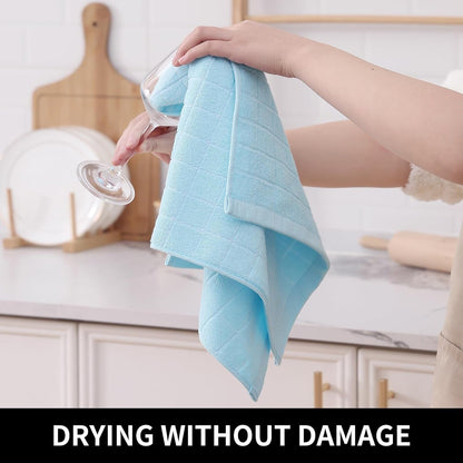 100% Cotton Terry Kitchen Towels, 8 Pack, Sky Blue4