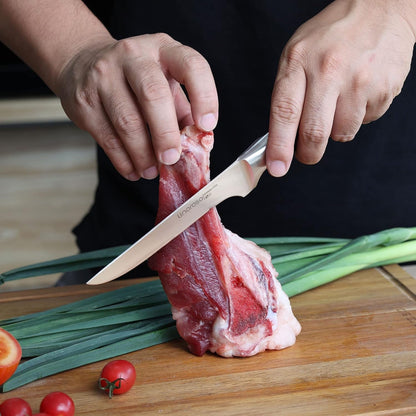 Boning Knife 5.7 Inch Kitchen Knife with Elegant Gift Box, Sharp Forged German Carbon Stainless Steel Fillet Knife for Meat, Fish, Poultry, Full Tang, Ergonomic Handle6