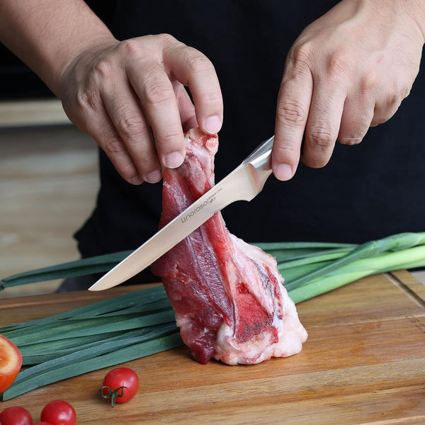 Boning Knife 5.7 Inch Kitchen Knife with Elegant Gift Box, Sharp Forged German Carbon Stainless Steel Fillet Knife for Meat, Fish, Poultry, Full Tang, Ergonomic Handle6