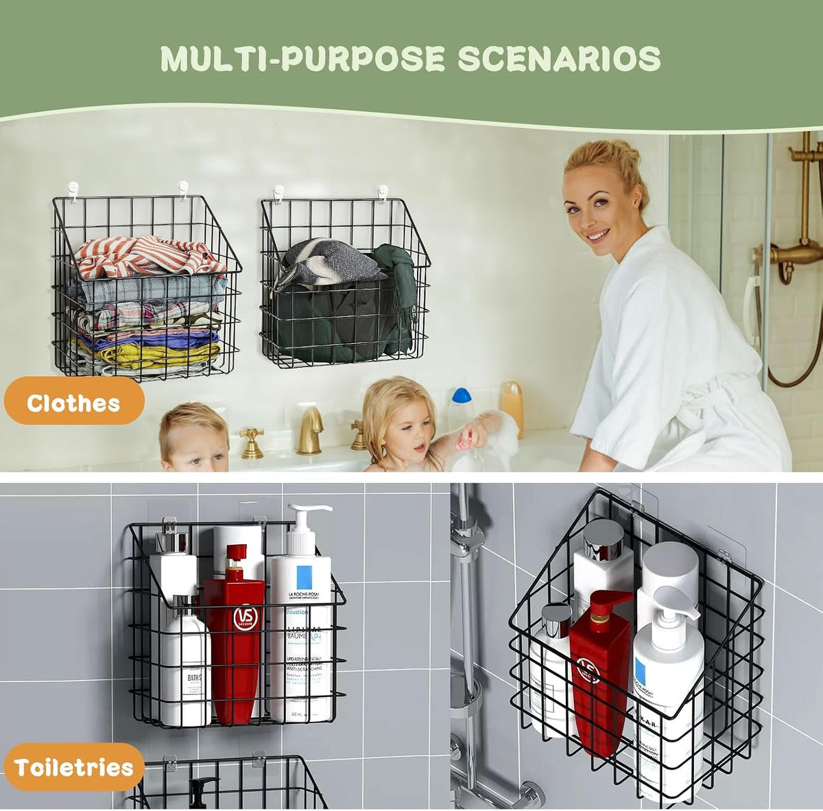 2-pack-bath-toy-storage-organizer-large-rustproof-metal-wire-basket-wall-mounted-hanging-bathtub-holder-bathroom-shower-caddy-for-tub-toys-toiletries