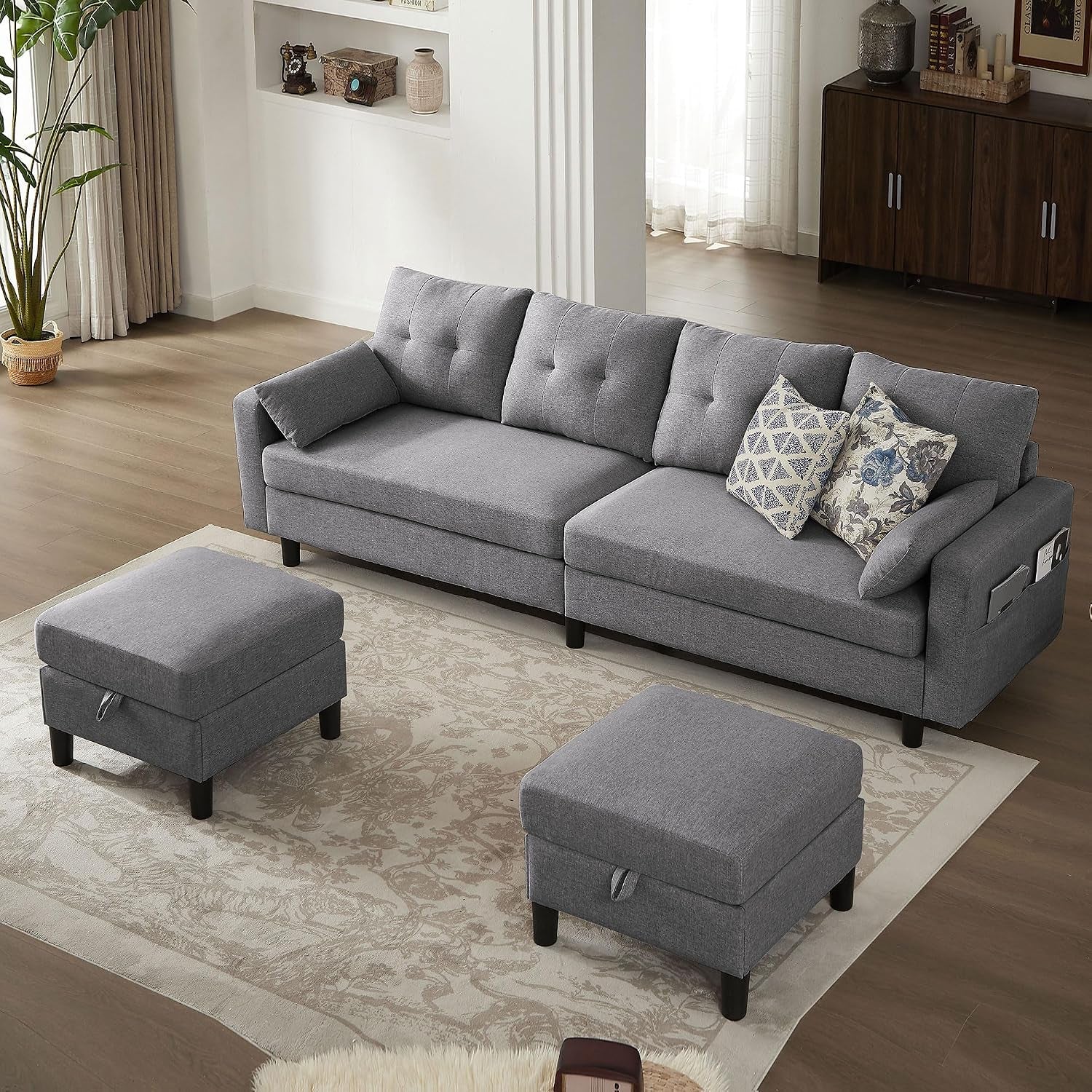 convertible-sectional-sofa-couch-101-u-shaped-couch-with-storage-chaise-and-side-pocket-modern-polyester-4-seat-reversible-sofa-set-for-living-room-light-grey