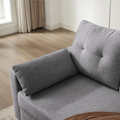 101" Convertible Sectional Sofa with Ottoman Coffee Table, Modern Linen Fabric U-Shaped Couch with Storage Pocket, 4 Seat Sofa Couches for Living Room, Apartment, Office, Lightgrey8