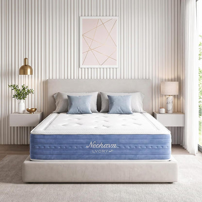 King Mattress, 12 Inch Cooling Gel Memory Foam King Size Hybrid Mattress for Cool Night Sleep, 5-Zone Ergo Support for Pressure Relief, Medium Plush Feel, Certipur-Us Certified9