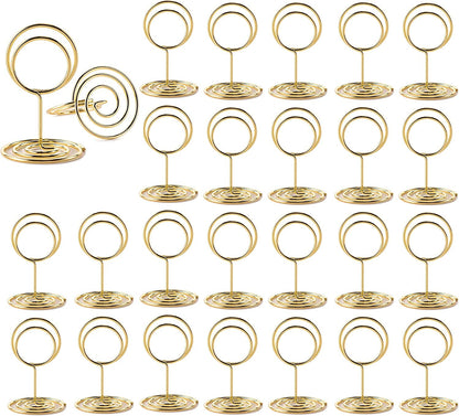Table Number Holders, 26PCS Place Card Holder, Photo Holder (2" Gold) | Picture Holder, Cards Stand Name Menu Clips, Small Size Table Sign Card Holders for Centerpieces Wedding Birthday Party8