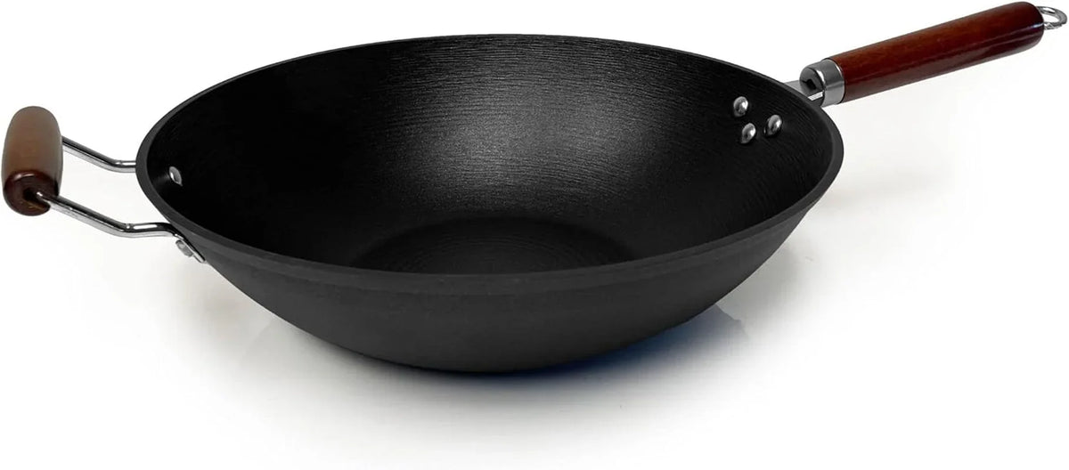 light-weight-cast-iron-wok-stir-fry-pan-wooden-handle-14-inch-chef-s-pan-pre-seasoned-nonstick-commercial-and-household-for-chinese-japanese-and-others-cooking