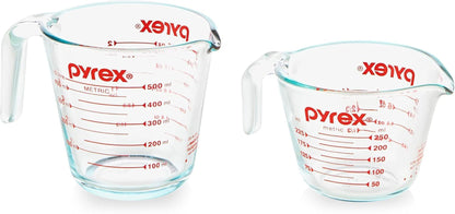 Essentials (2-Pack) Glass Measuring Cups Set (1 & 2 Cup) | for Prepping, Baking and Cooking, Preheated Oven, Dishwasher, Freezer, and Microwave Safe1